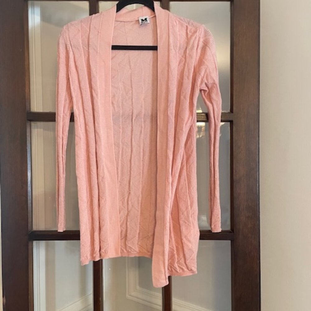 M by Missoni Pink Wool Blend Open Cardigan, Size 4 (European 40)